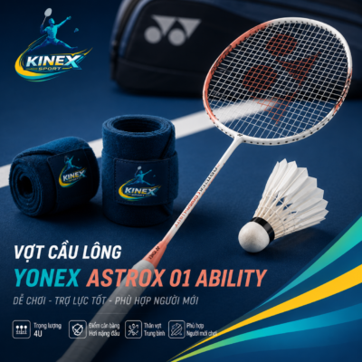 Yonex Astrox 01 Ability – Vợt cầu lông trợ lực tốt, dễ đánh, phù hợp cho người mới chơi và phong trào. Thiết kế nhẹ, dễ kiểm soát, hỗ trợ công thủ toàn diện.